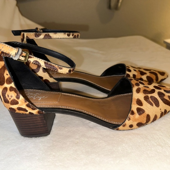 Crown Vintage Animal Print Heels faux fir sz 11 - Picture 2 of 7